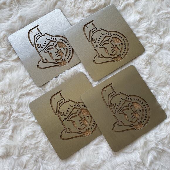 NHL Ottowa Senators Boaster Stainless Steel Coasters Set Of 4 Open Box - Picture 3 of 8